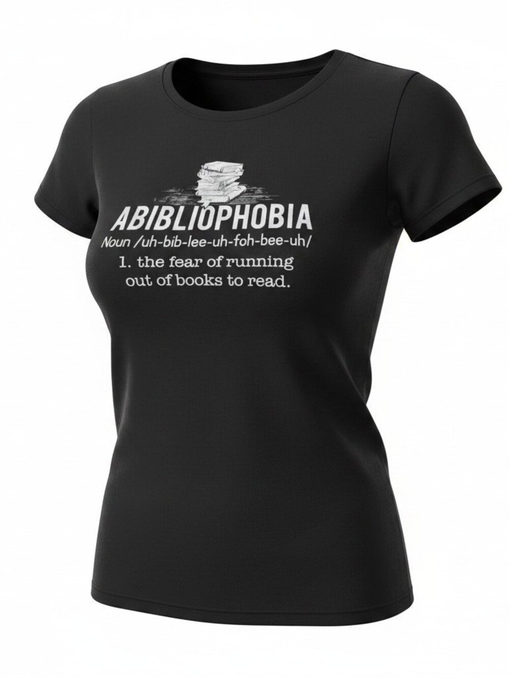 Port & Company Abibliophobia Book Lover Graphic Tee Women's M Black Reader Shirt